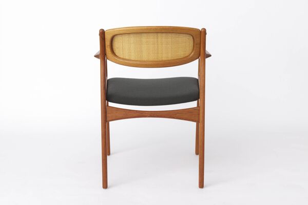 Fauteuil Danois en Teck et Rotin par Ib Kofod-Larsen, 1960s, Modèle 4325