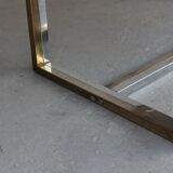 Vintage table 1970 chrome metal and glass
