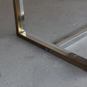 Vintage table 1970 chrome metal and glass