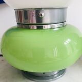Paire de lampes de bureau en verre opalin