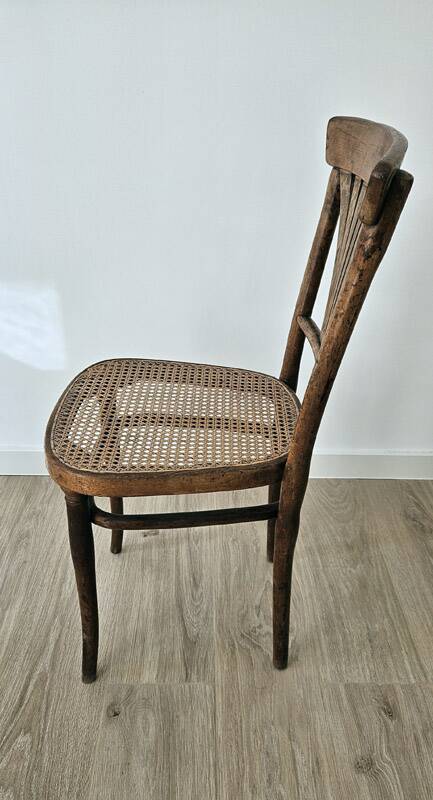 Vintage Thonet chair, wood and caning, no. 221.