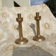 Pair of old brass candlesticks
