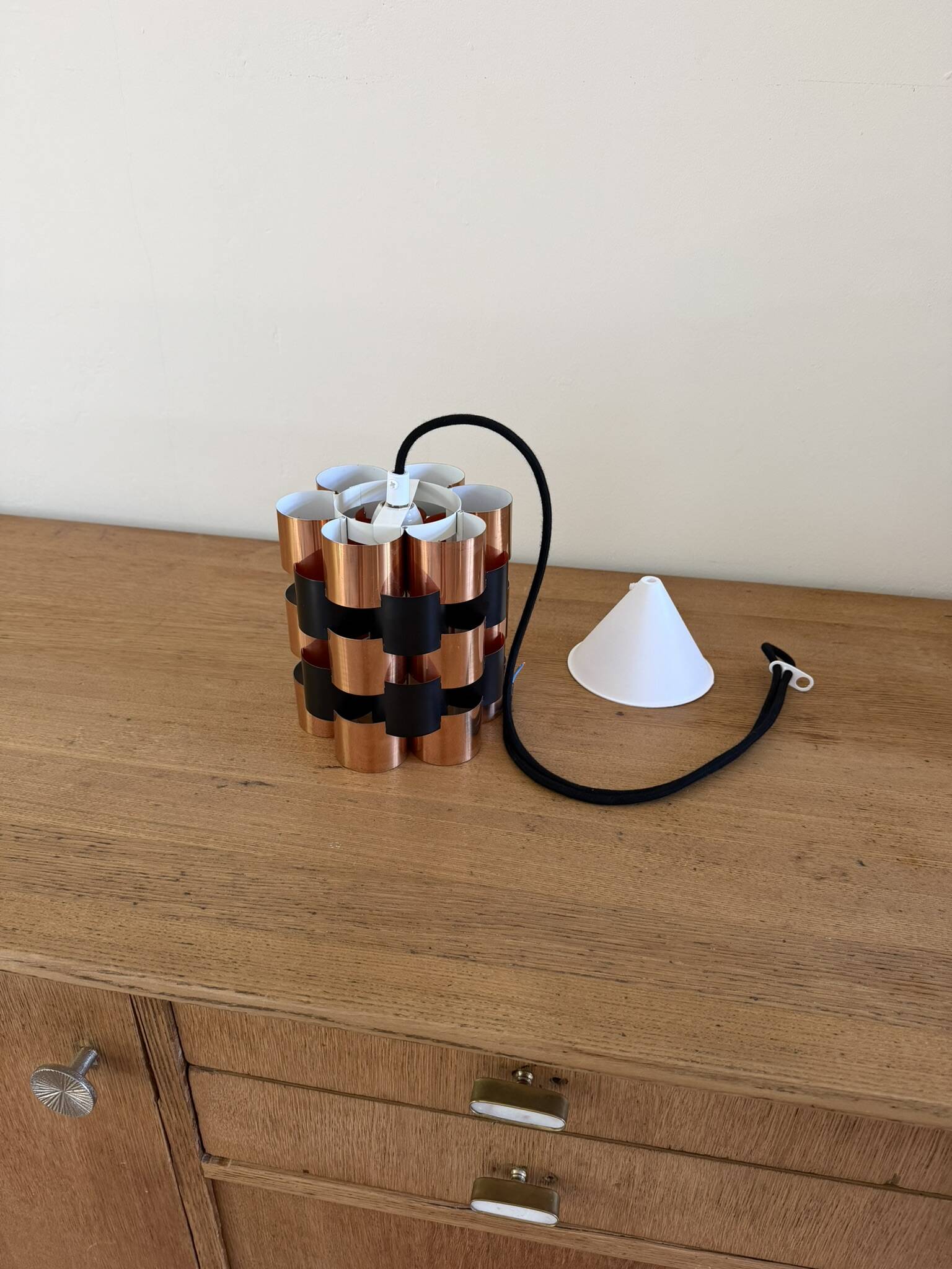 Lampe suspendue en laiton Coronell Elektro vintage de Werner Schou