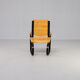 60s Unique metal cantilever framed lounge chair with pine seat