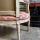 Banquette à la reine from the Louis XVI period, Indian fabric.