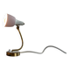 Simple table lamp with a pink metal head and brass body, 1960s, Germany.
