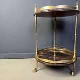 Italian Lacquered Goatskin / Parchment Serving Bar Cart by Aldo Tura, 1960s