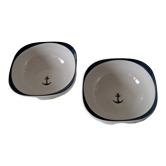 Bowls cups anchor decoration Sarreguemines