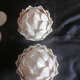 Pair of porcelain artichokes. Mid-twentieth century.