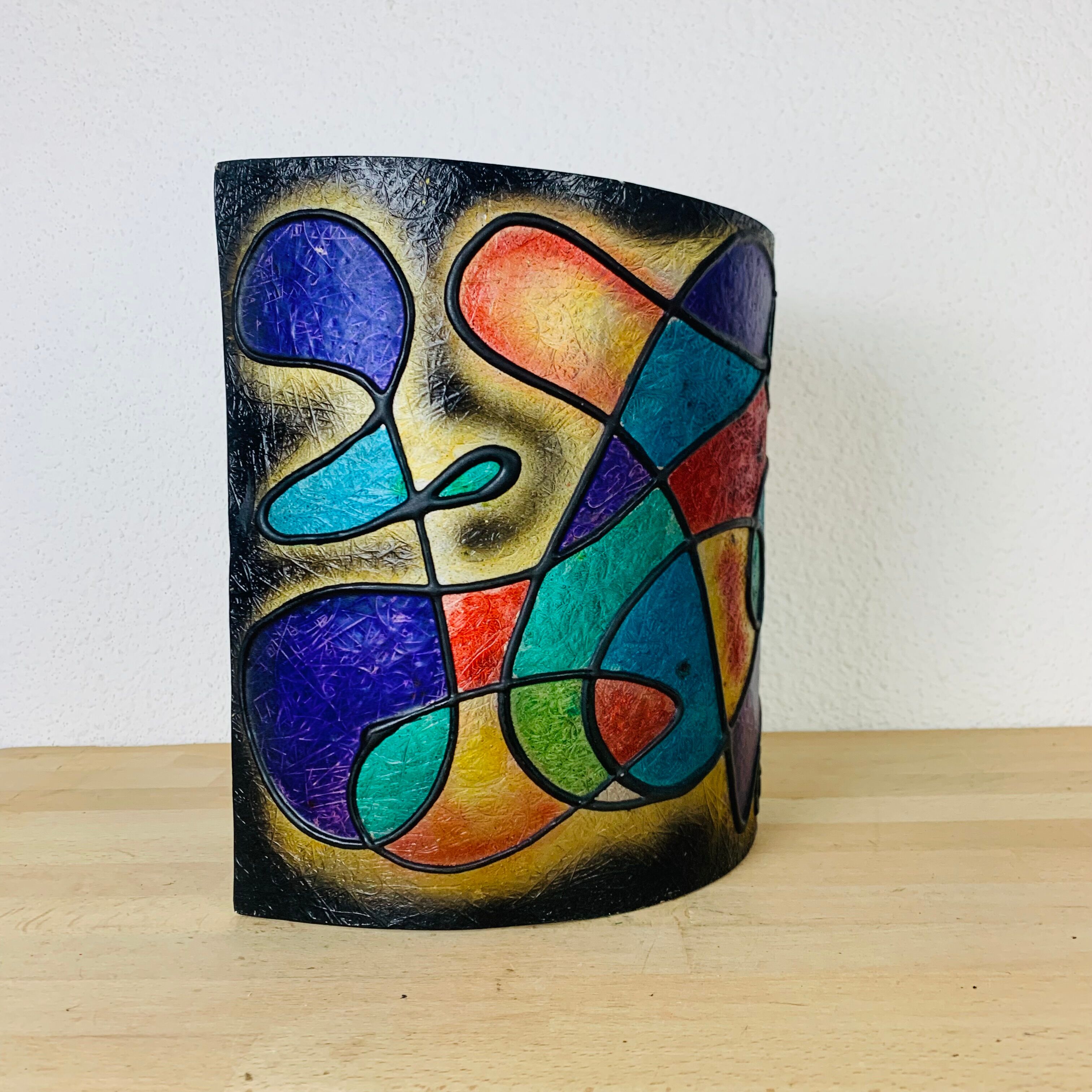 70s psychedelic colored fiberglass wall lamp