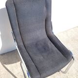Chrome and fabric hanging chair 1970