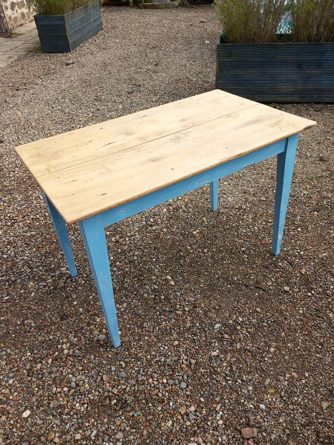 Old antique wooden bistro table