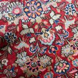 Tapis persan Kashan ancien fait main, 136 cm x 204 cm, années 1910