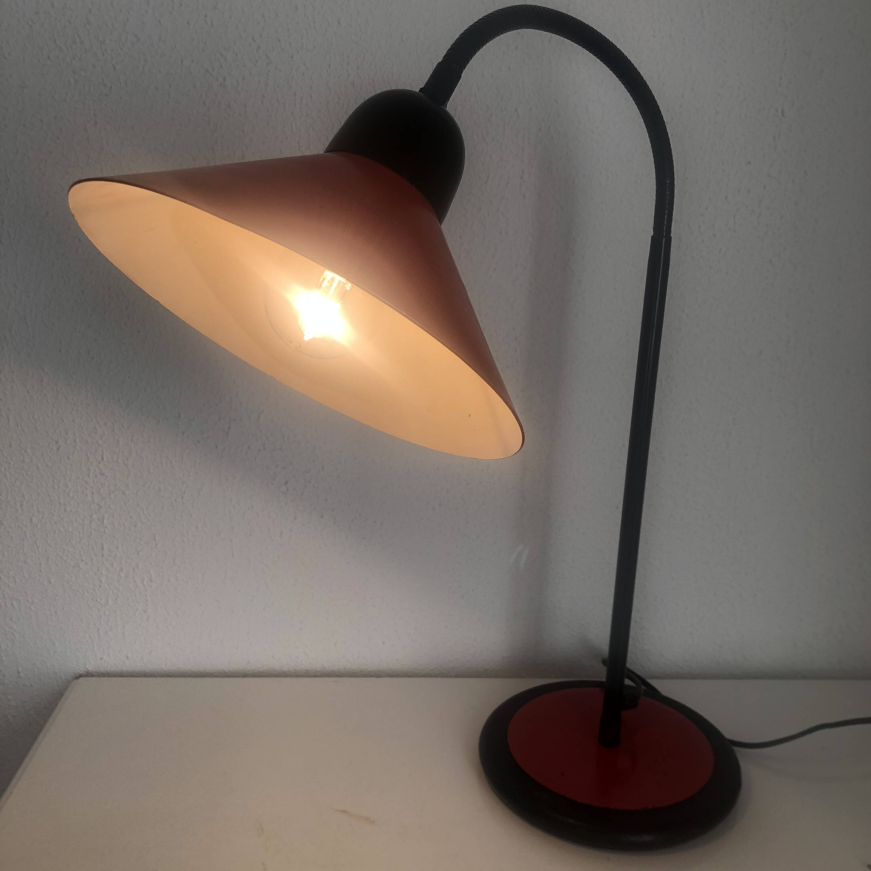 Vintage 1970s large Aluminor tomato desk lamp - 55 cm