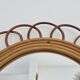 Authentic "flower" mirror in rattan and bamboo, 1960s 70s.
