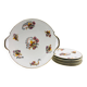 6 Dessert plates and a serving dish, M-Fres.