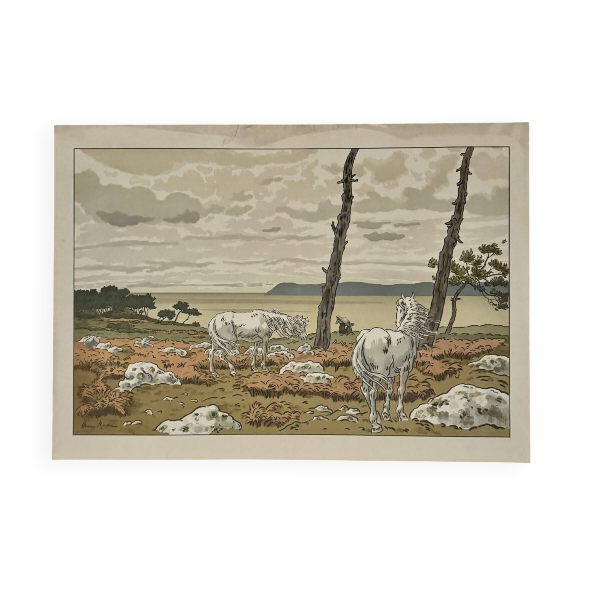 Lithograph by Henri Rivière, Aspects of Nature - The Bay