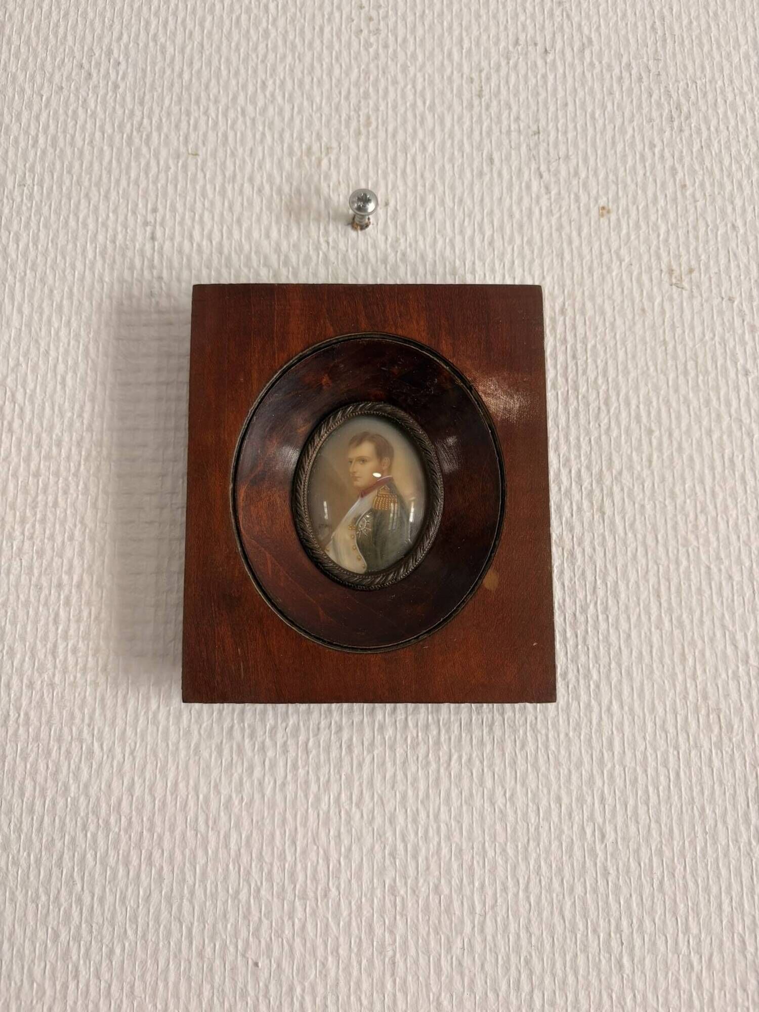 Antique Miniature Napoleon Bonaparte Empire Mahogany Frame Collector's Item