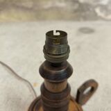Vintage table lamp in turned wood