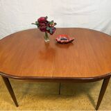 Mid-Century Retro Vintage Teak Oval Extending Dining Table by G Plan – Fres