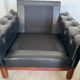 Vintage Danish mid-century black leather armchair – 1970s