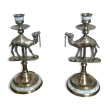 Pair of brass candlesticks