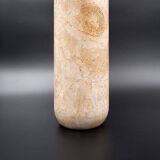 Cylindrical marble vase with fossil motif