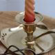Golden brass candle holder