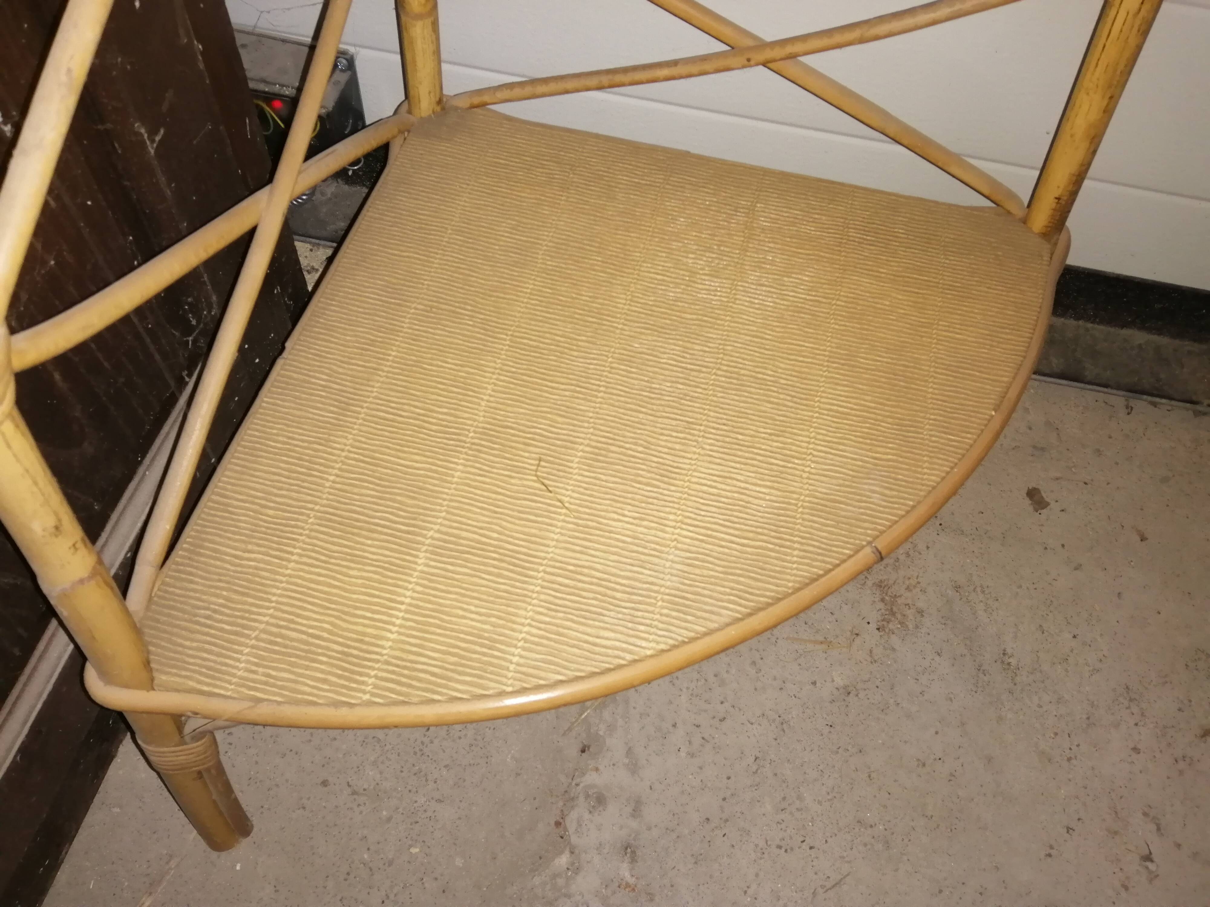 Bamboo rattan corner shelf