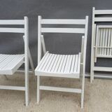 Set 3 folding chairs wood