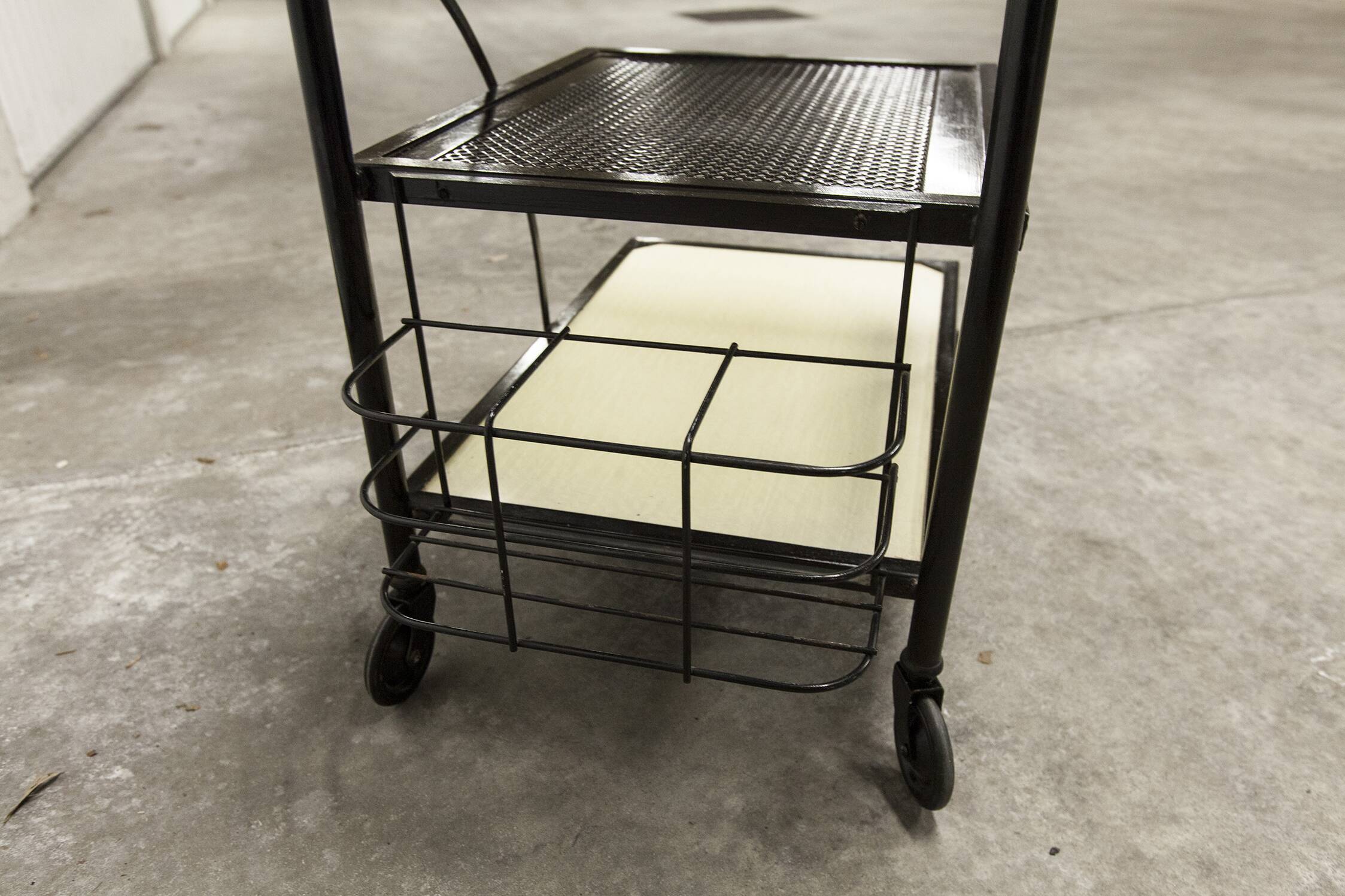 Trolley on wheels 1960 perforated metal