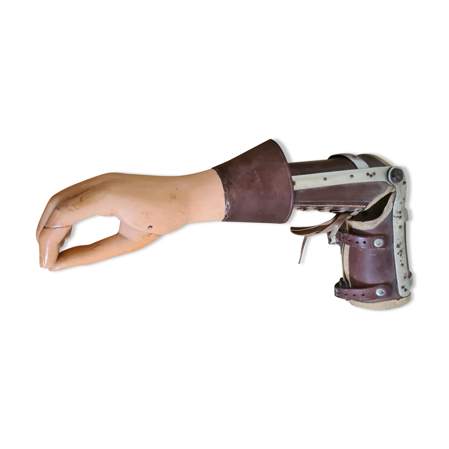 Old articulated wooden prosthesis