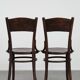 Set of five vintage wooden Cosmos bistro design chairs with stunning detail