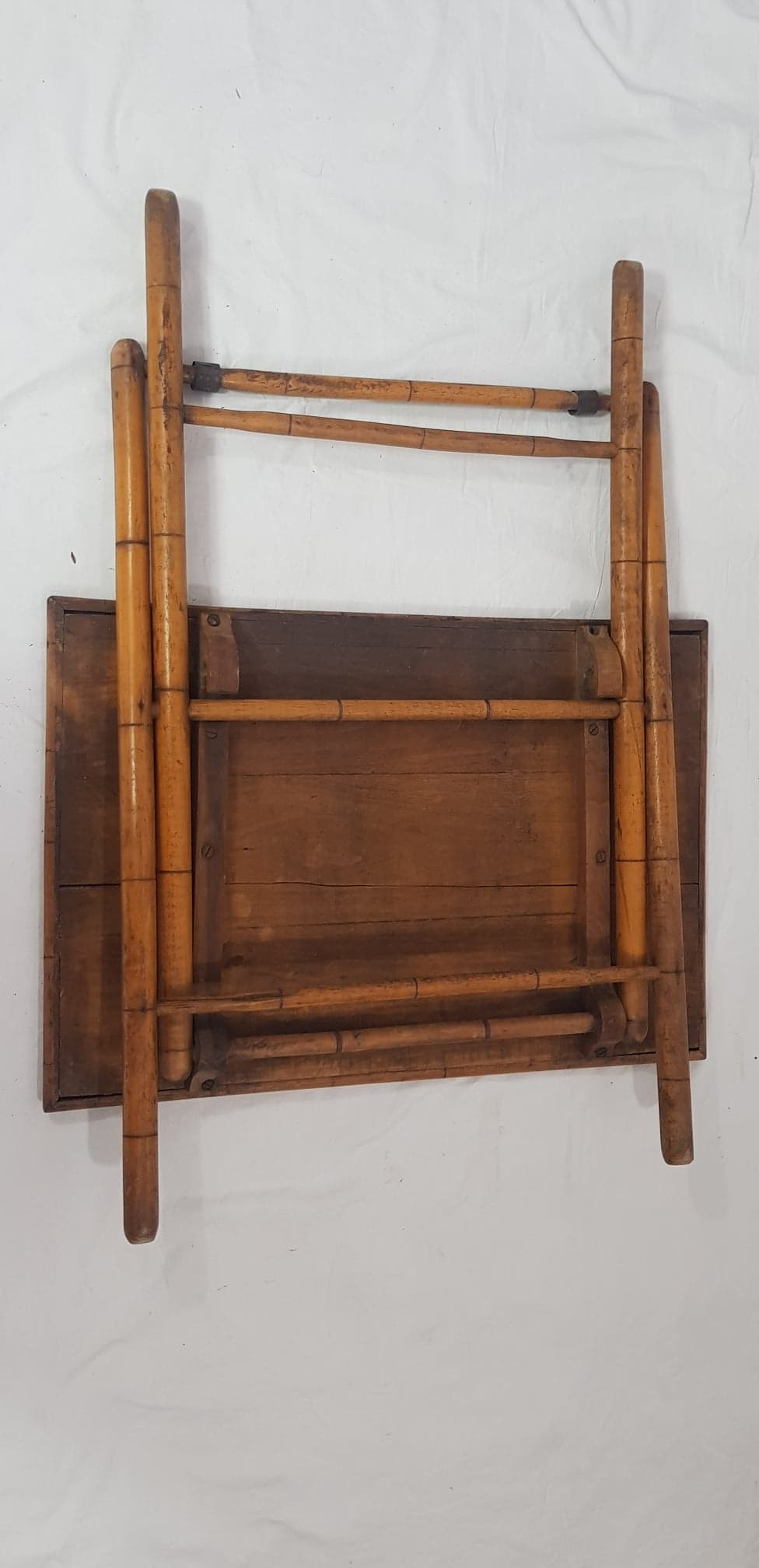 Folding side table bamboo 19th