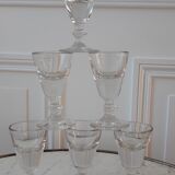 Set of 6 glasses of bar effect trompe l'oeil 30s