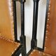 Set of 3 Vintage Dining Chairs: High Back, Leather Seat, Nailhead Trim
