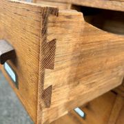 Large vintage workshop furniture with 30 drawers, antique haberdashery compartments.
