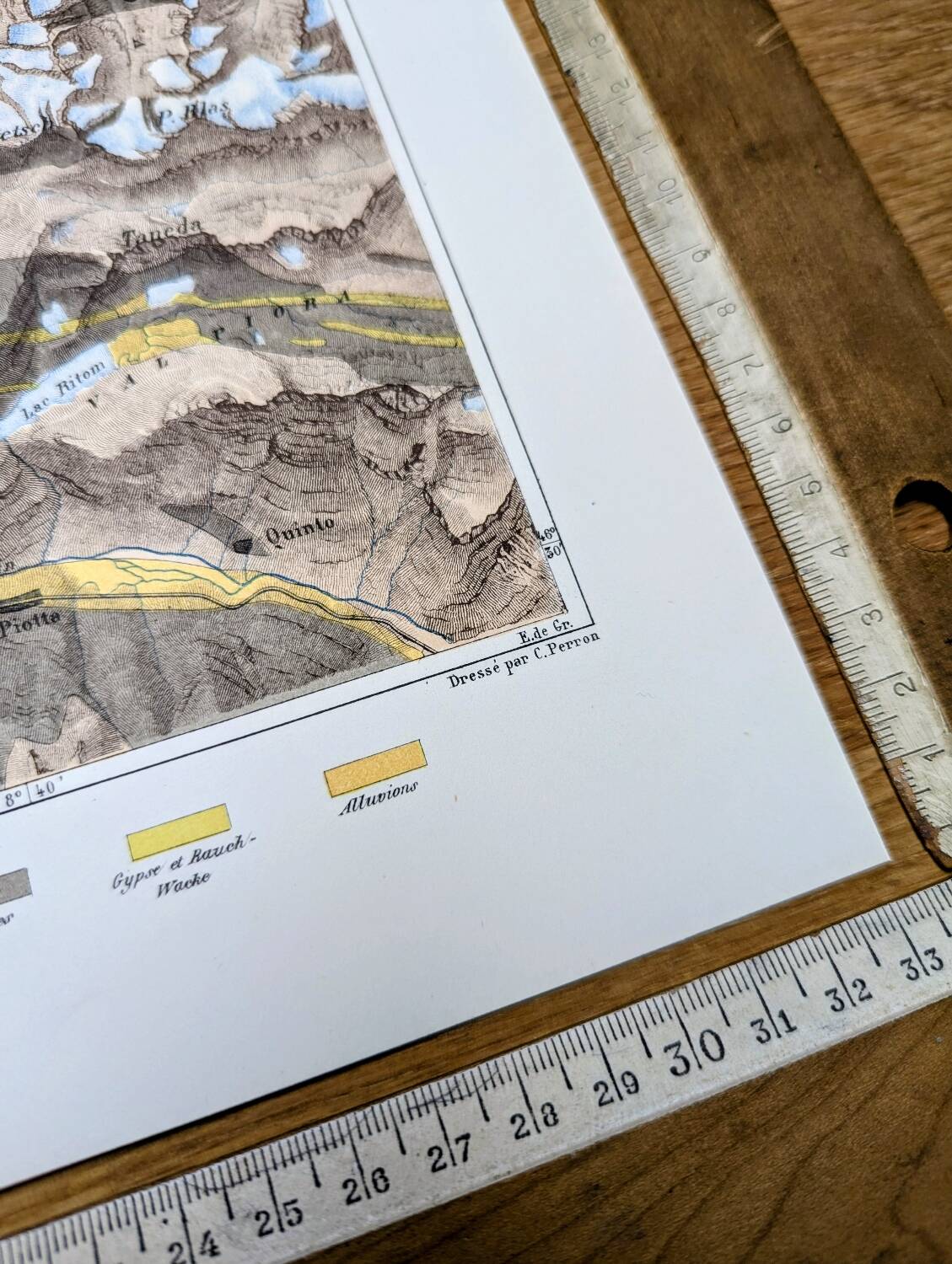 The Saint-Gothard, Switzerland, original map printed in 1878