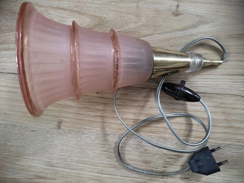 Walkaround lampshade glass paste pink old vintage flea