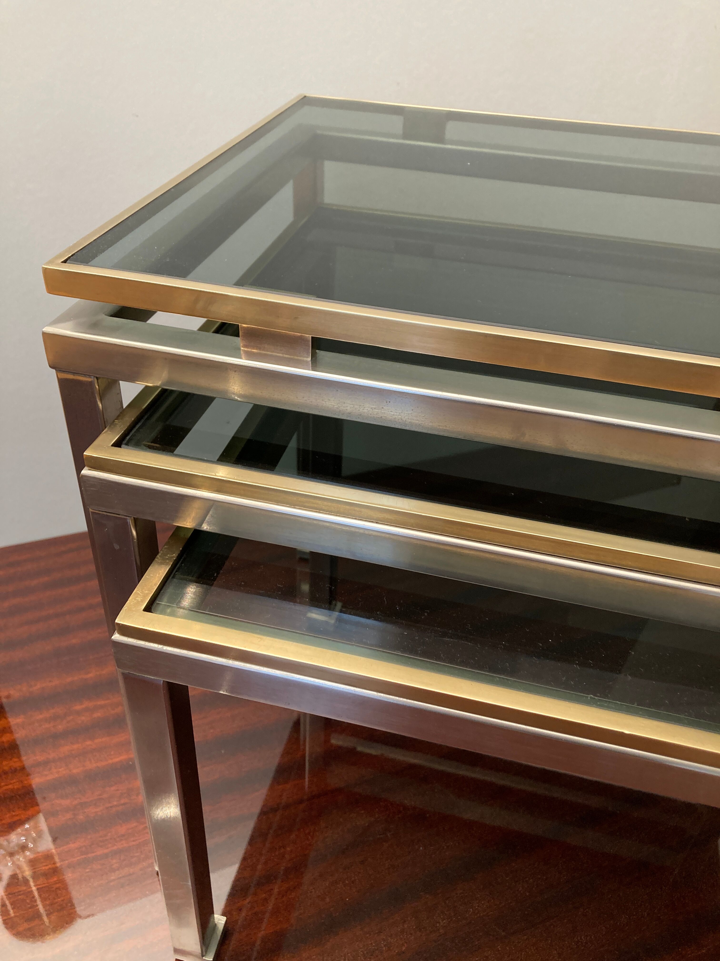 Guy Lefevre pull-out tables for Maison Jansen, 1970