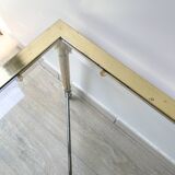 Vintage Brass and Square Beveled Glass Coffee Table