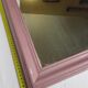 Old rectangular mirror, old pink color, silver patina 50 cm