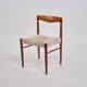 Set of six dining chairs - teak & light upholstery - Henry W. Klein - Bramin - 1960s