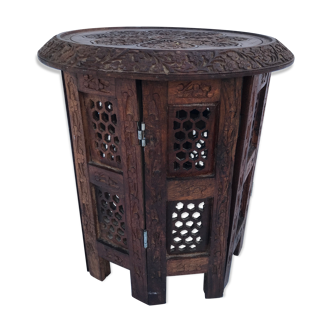 Octagonal wooden side table