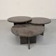 Vintage 1970s design round granite nesting coffee table with 3 elements.