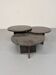 Table basse gigogne 3 éléments rond en granit design années 70 vintage