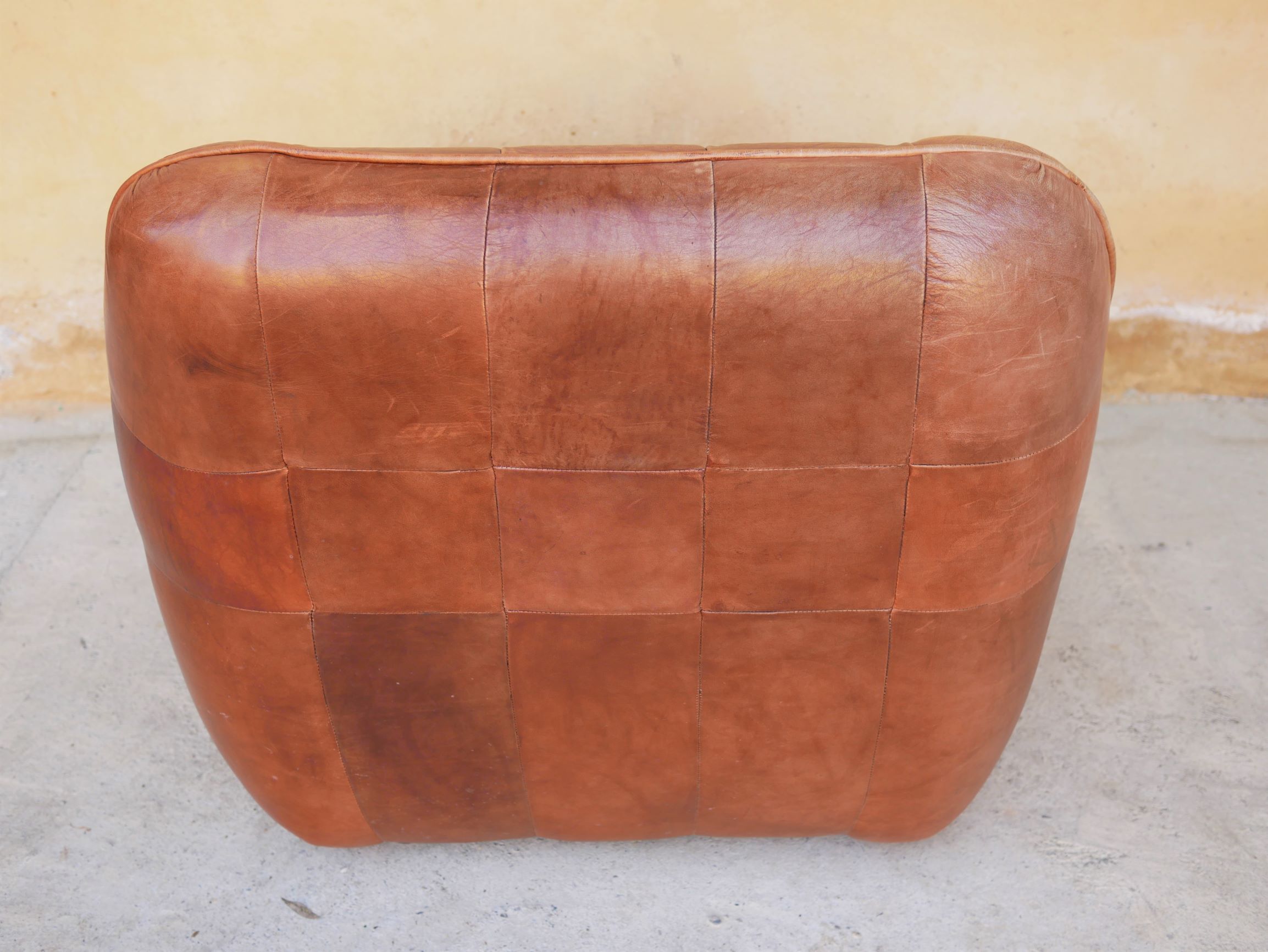 Brown vintage leather armchair