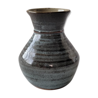 Vase émaillé bleu