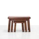 Set of three brutalist oak side tables 1970's