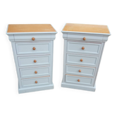 Two solid wood chests of drawers
